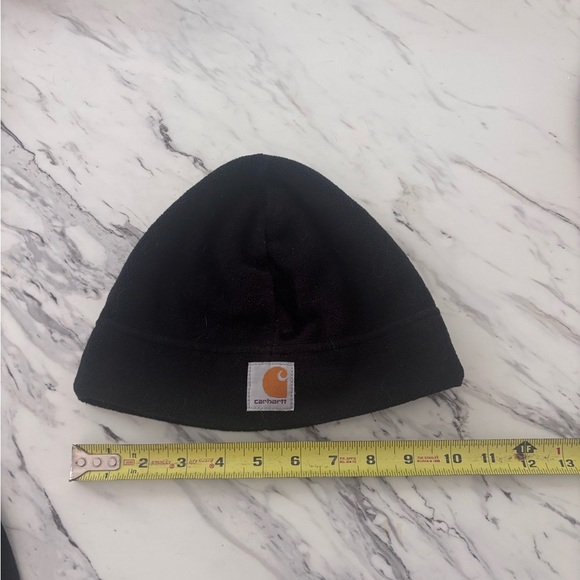 Carhartt Fleece Beanie Hat Black Cap Unisex Winter Hat Warm Fitted One Size - Picture 4 of 4